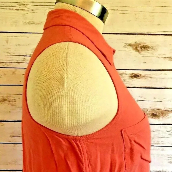DIVIDED H&M Women Sleeveless Button Down Collar Coral Shirt Top Size 2 - Picture 6 of 12